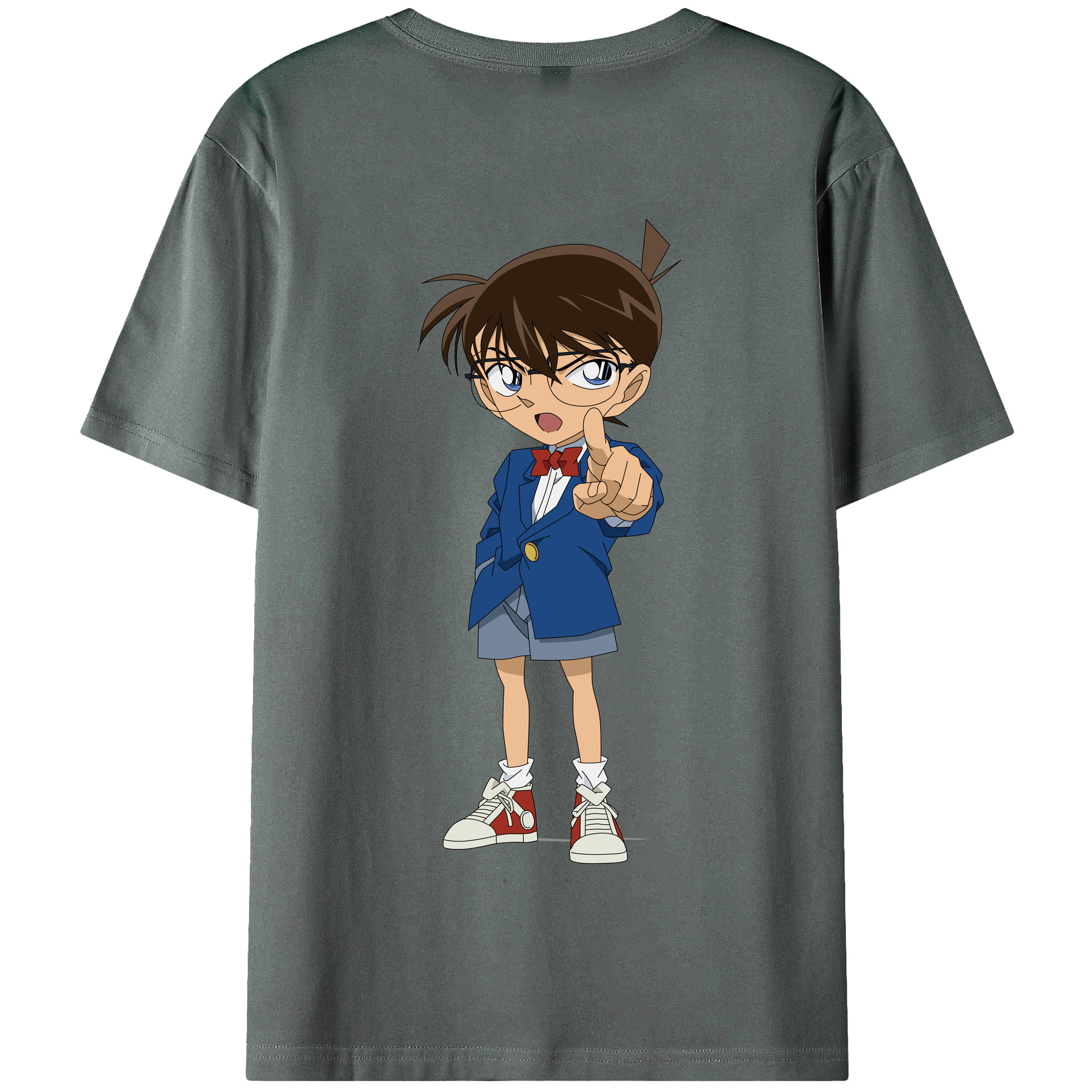 （画像用） 名探偵コナン 江戸川 コナン Detective Conan Conan Edogawa 綿100％半袖Tシャツ（背面プリント）